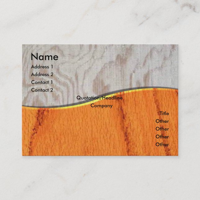 Elegant Wood Business Card (Front)
