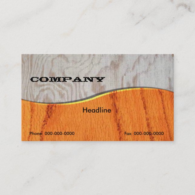 Elegant Wood Business Card (Front)