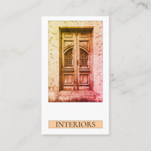 Elegant Wood Door Home Staging Interior Design Business Card