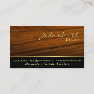 Elegant Wood Grain Driver Business Card