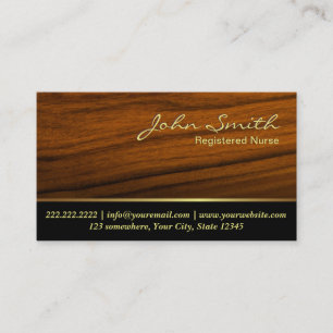 Elegant Wood Grain Nurse Business Card