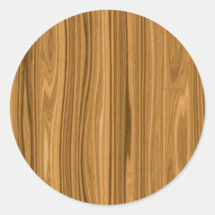 Elegant Wood grain style Classic Round Sticker