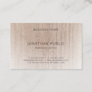 Elegant Wood Look Modern Simple Design Template Business Card