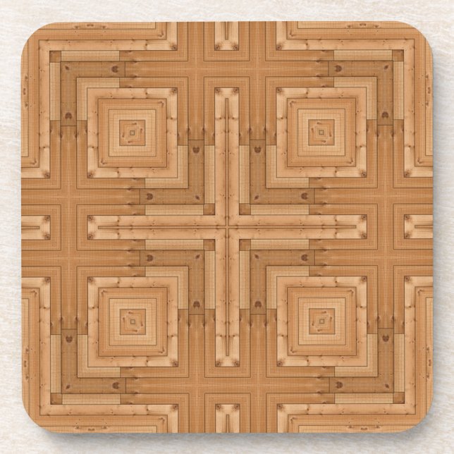 Elegant Wood Pattern Coaster (Front)