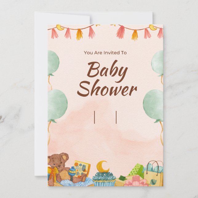 Elegant Woodland Baby Shower Invitation (Front)
