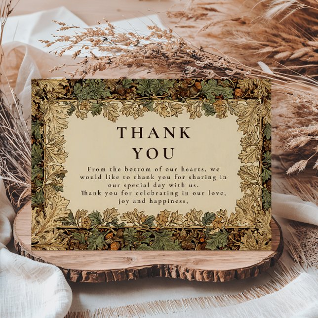 Elegant Woodland Botanical Wedding Thank You Card (Creator Uploaded)