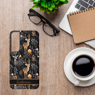 Elegant Woodland Deer - Nature Custom Name Samsung Galaxy Case