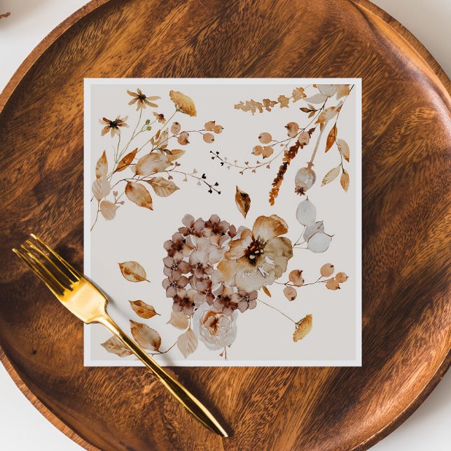 Elegant Woodland Fall Floral Wedding Napkin (Creator Uploaded)