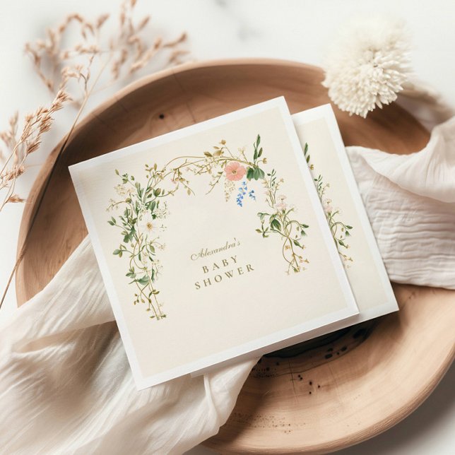 Elegant Woodland Fern Baby Shower Napkin (Creator Uploaded)