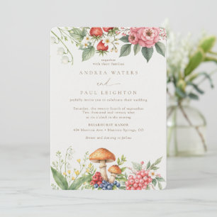 Elegant Woodland   Forest Botanical Wedding Invitation