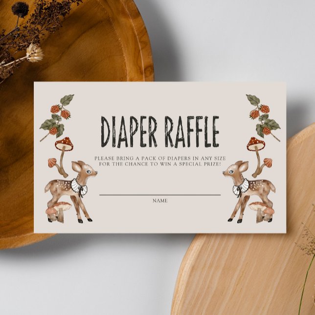 Elegant Woodland Forest Diaper Raffle Enclosure Card (Creator Uploaded)