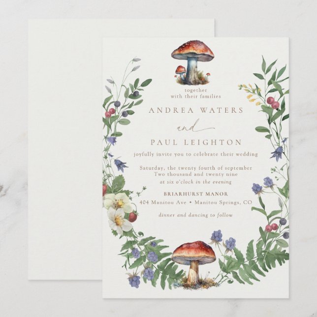 Elegant Woodland | Forest Wedding Invitation (Front/Back)