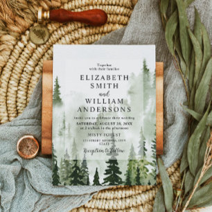 Elegant Woodland Forest Wedding Invitation