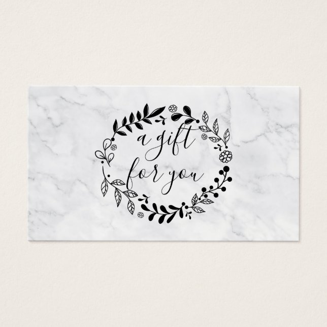 Elegant Woodland Garland Marble Gift Certificate (Front)