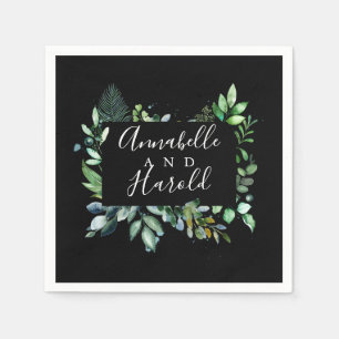 Elegant Woodland Greenery Wedding Napkin