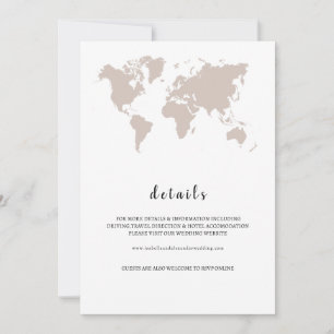 ELEGANT World Map Wedding details Invitation