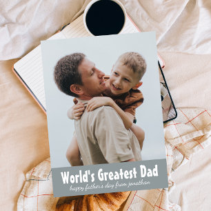 Elegant World's Greates Dad Fathers Day Photo Holiday Card