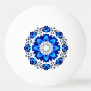 Elegant Wreath Adorned With Blue Flowers Ping Pong Ball