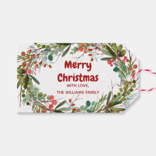 Elegant Wreath Christmas Gift Tags