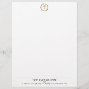 Elegant Wreath Gold Caduceus Medical Letterhead