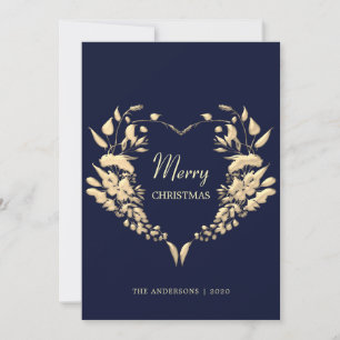 Elegant Wreath Merry Christmas Holiday Card