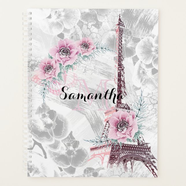 Elegant Wreath of pink flowers. Planner (Front)