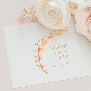 Elegant Wreath Wedding Botanical Rubber Stamp
