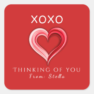 Elegant XOXO Valentine's Sticker • Love Tag