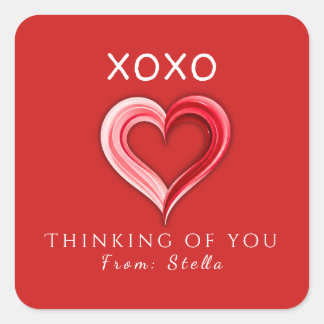 Elegant XOXO Valentine's Sticker • Love Tag