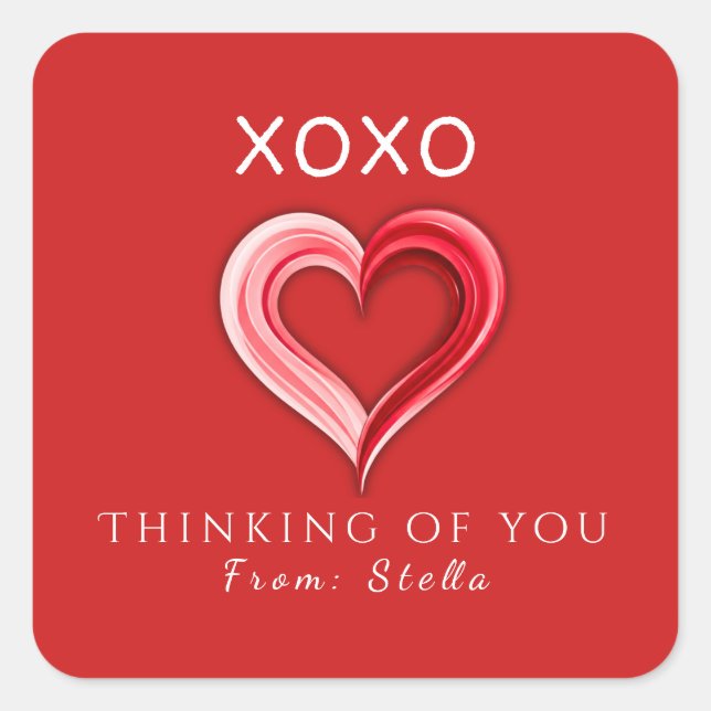 Elegant XOXO Valentine's Sticker • Love Tag (Front)