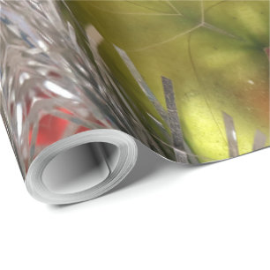 Elegant YeGold Silver Kaleidoscope Christmas Star Wrapping Paper