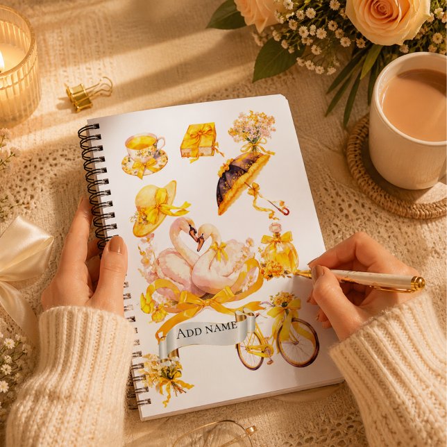 Elegant Yellow Aesthetic spring notbook– Vintage F Notebook (Creator Uploaded)