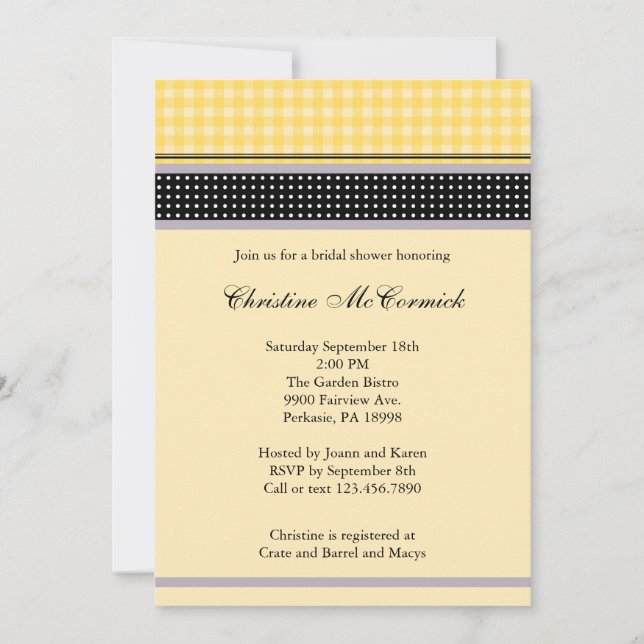 Elegant Yellow and Black Invitation (Front)
