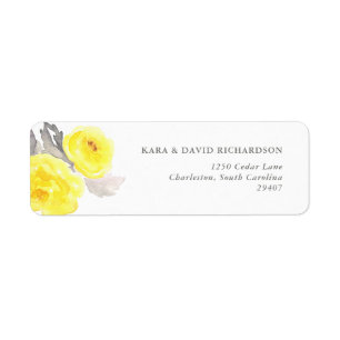 Elegant Yellow and Grey Watercolor Roses