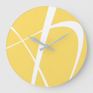 Elegant Yellow and White Modern Kitchen Wall Clock