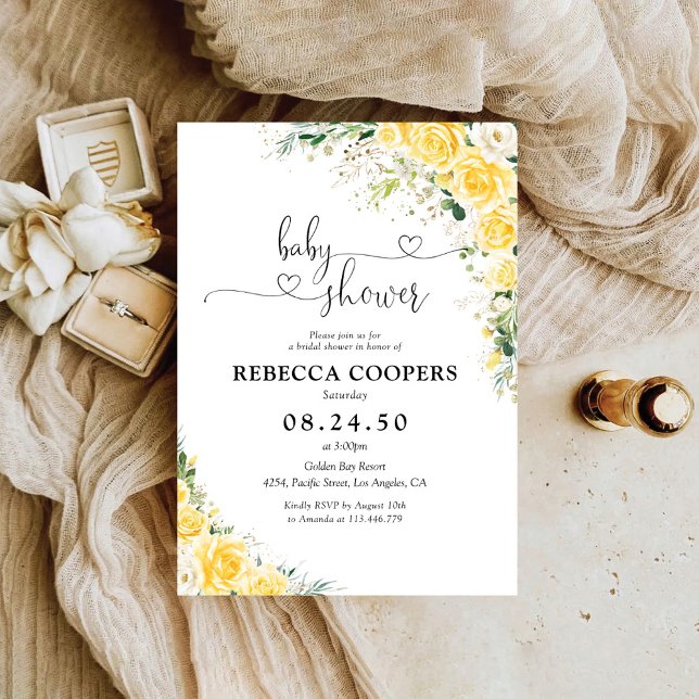 Elegant Yellow Baby Shower Invitation (Creator Uploaded)
