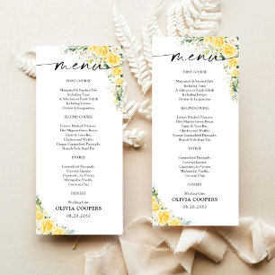 Elegant Yellow Baby Shower Menu