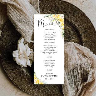 Elegant Yellow Baby Shower  Menu