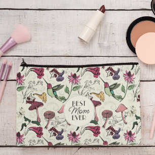 Elegant Yellow Best Mum Ever Photo Hummingbird Accessory Pouch