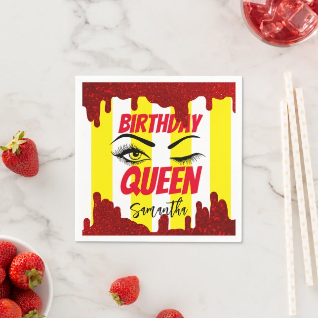 Elegant Yellow Birthday 18th | 21st | 40th | 50th  Napkin (Insitu)