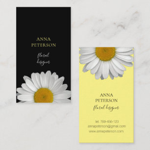 Elegant Yellow Black Daisy Flower Business Card