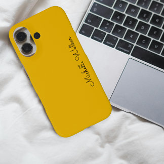Elegant Yellow & Black Modern Minimalist  iPhone 16 Case
