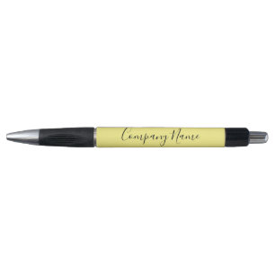 Elegant Yellow Black Script Text Company Name