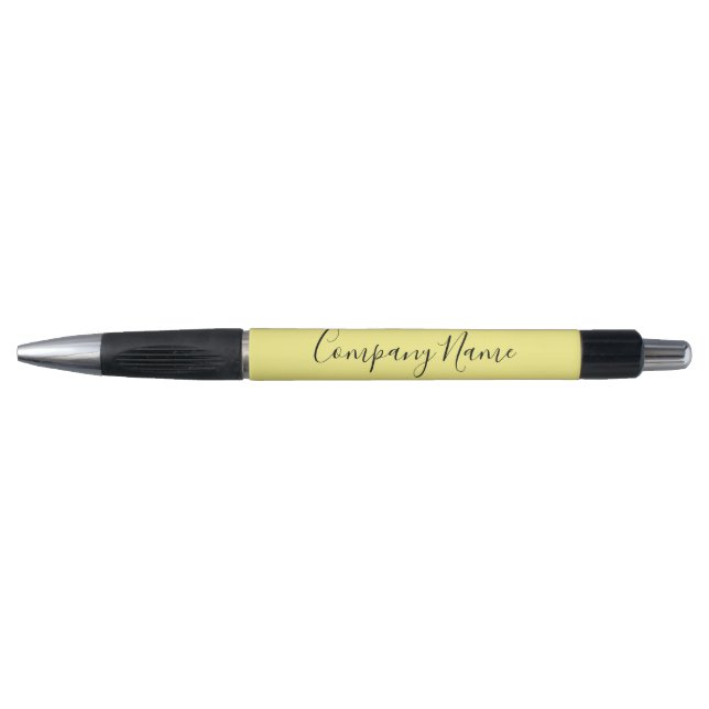 Elegant Yellow Black Script Text Company Name  (Front)