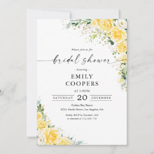 Elegant Yellow Bridal Shower Invitation