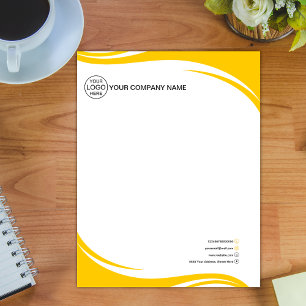 Elegant yellow Business logo Custom Letterhead