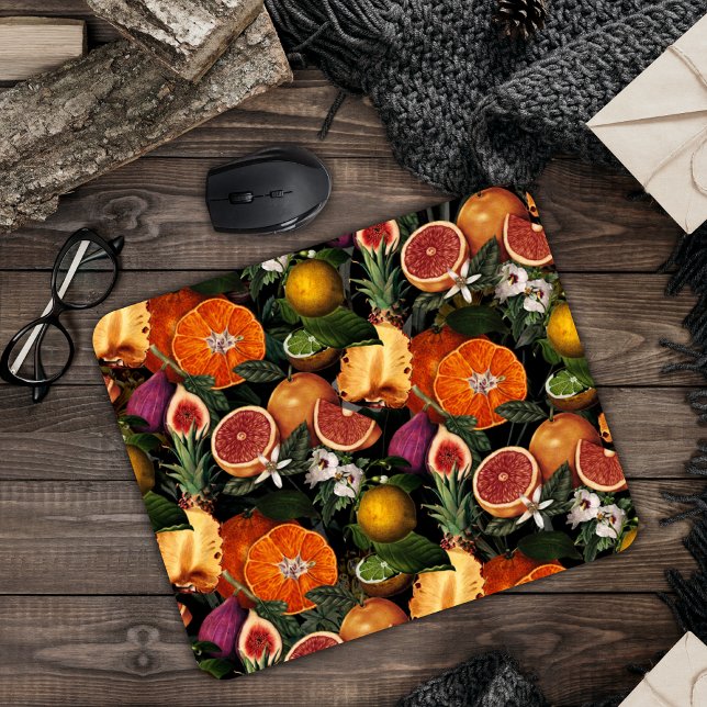 Elegant yellow citrus oranges fruits pattern mouse mat (Creator Uploaded)