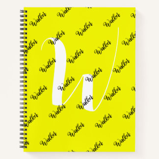 Elegant Yellow Colour - Initial Name Monogrammed Notebook