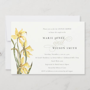 Elegant Yellow Daffodil Couples Shower Invite