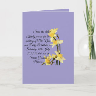 Elegant Yellow Daffodil wedding Save the Date Card